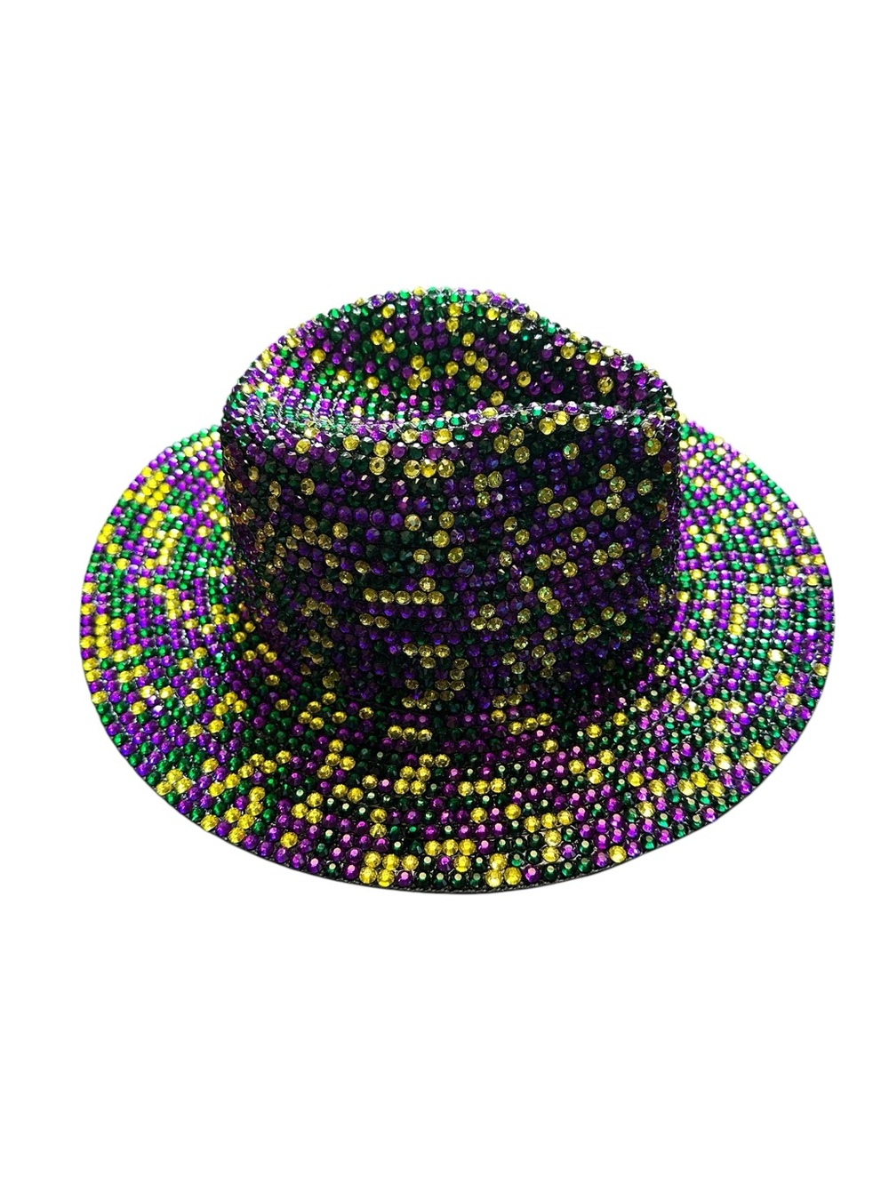 Cowboy Hat Women’s- rhinestone in Purple, Green & Gold Mardi Gras